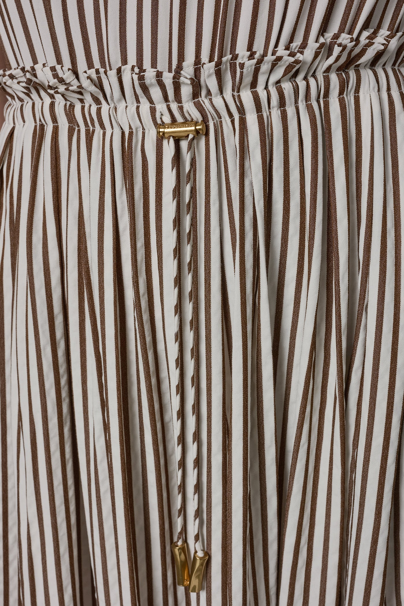 Donna Karan | SLEEVELESS DRAWSTRING WAIST MIDI HALTER DRESS