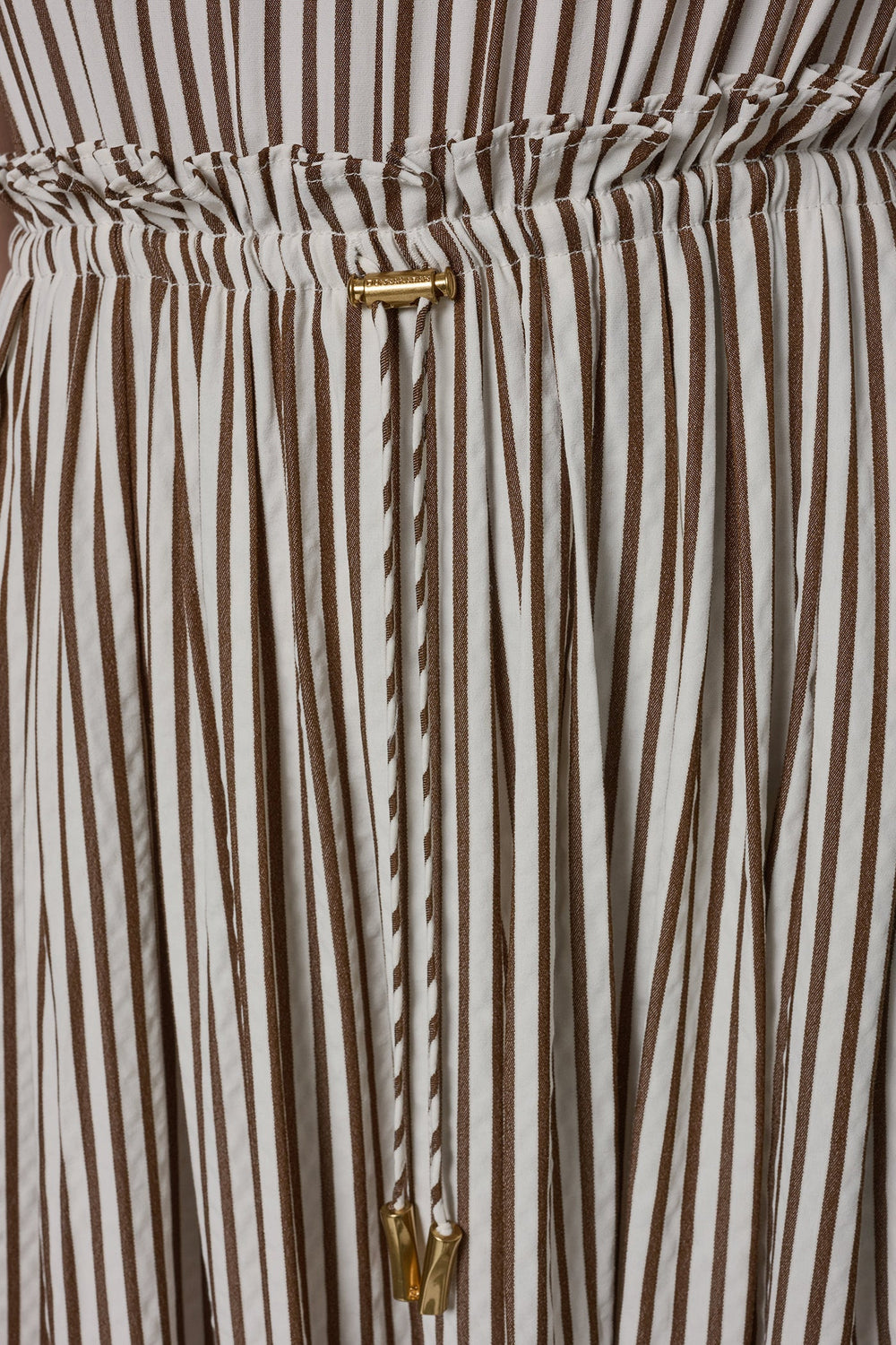 Donna Karan | SLEEVELESS DRAWSTRING WAIST MIDI HALTER DRESS