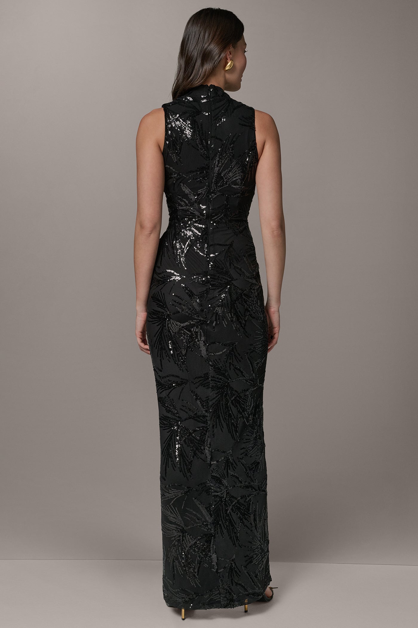 Donna Karan | SLEEVELESS WRAP-EFFECT SEQUIN GOWN
