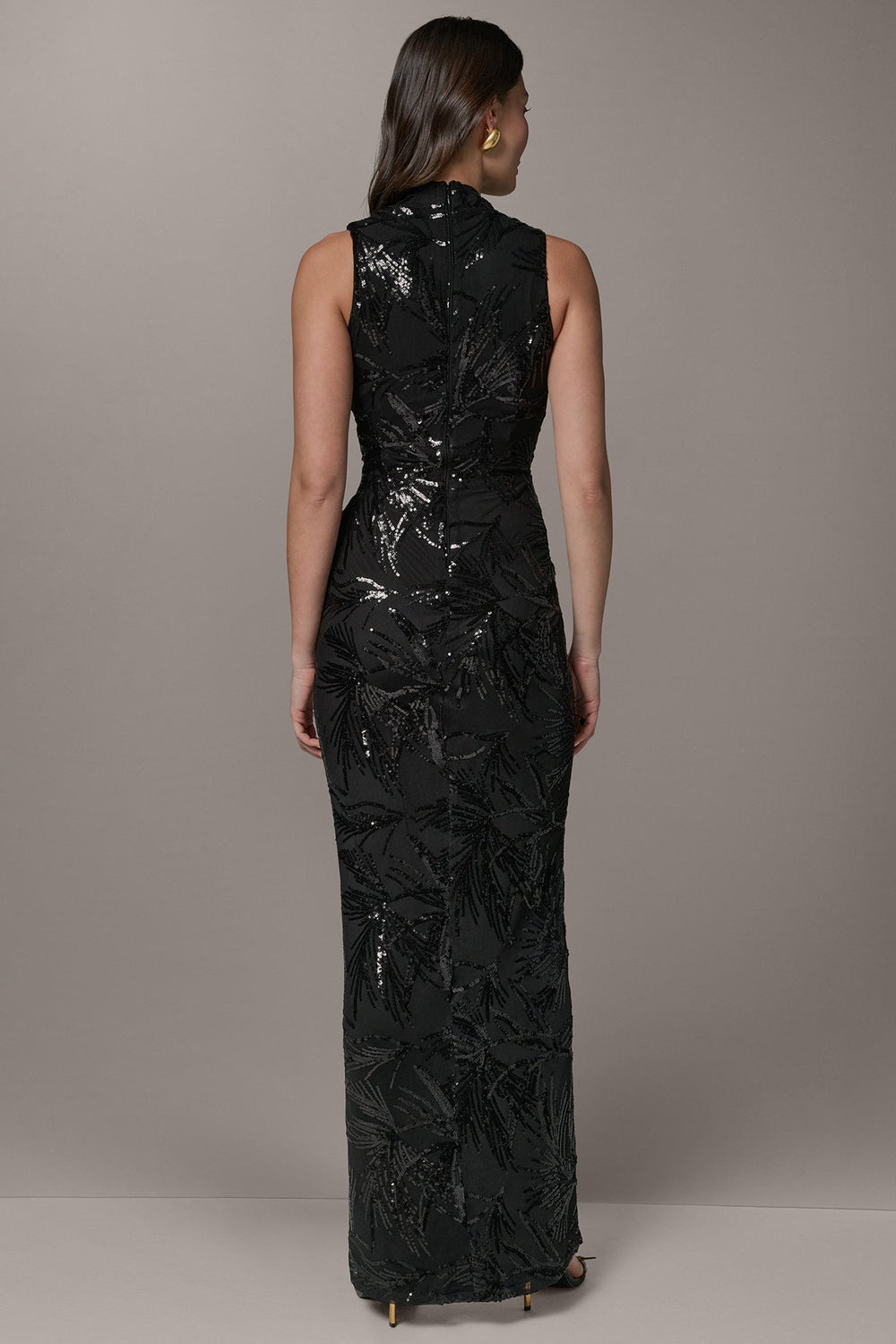 Donna Karan | SLEEVELESS WRAP-EFFECT SEQUIN GOWN