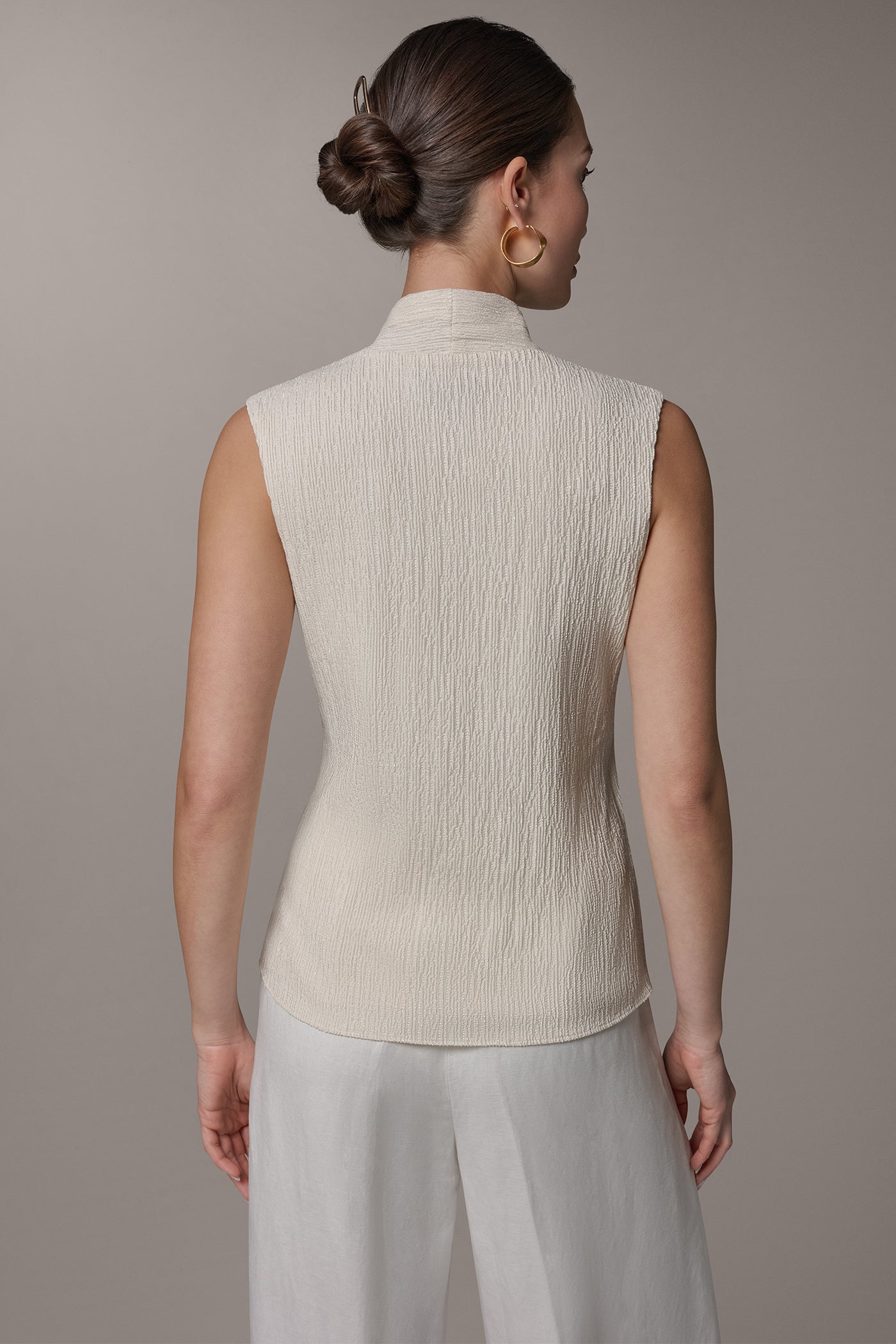 Donna Karan | WRAP-EFFECT CRINKLE TOP