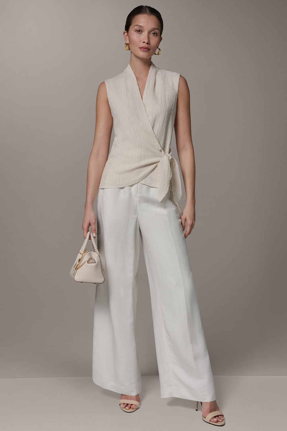 Donna Karan | WRAP-EFFECT CRINKLE TOP