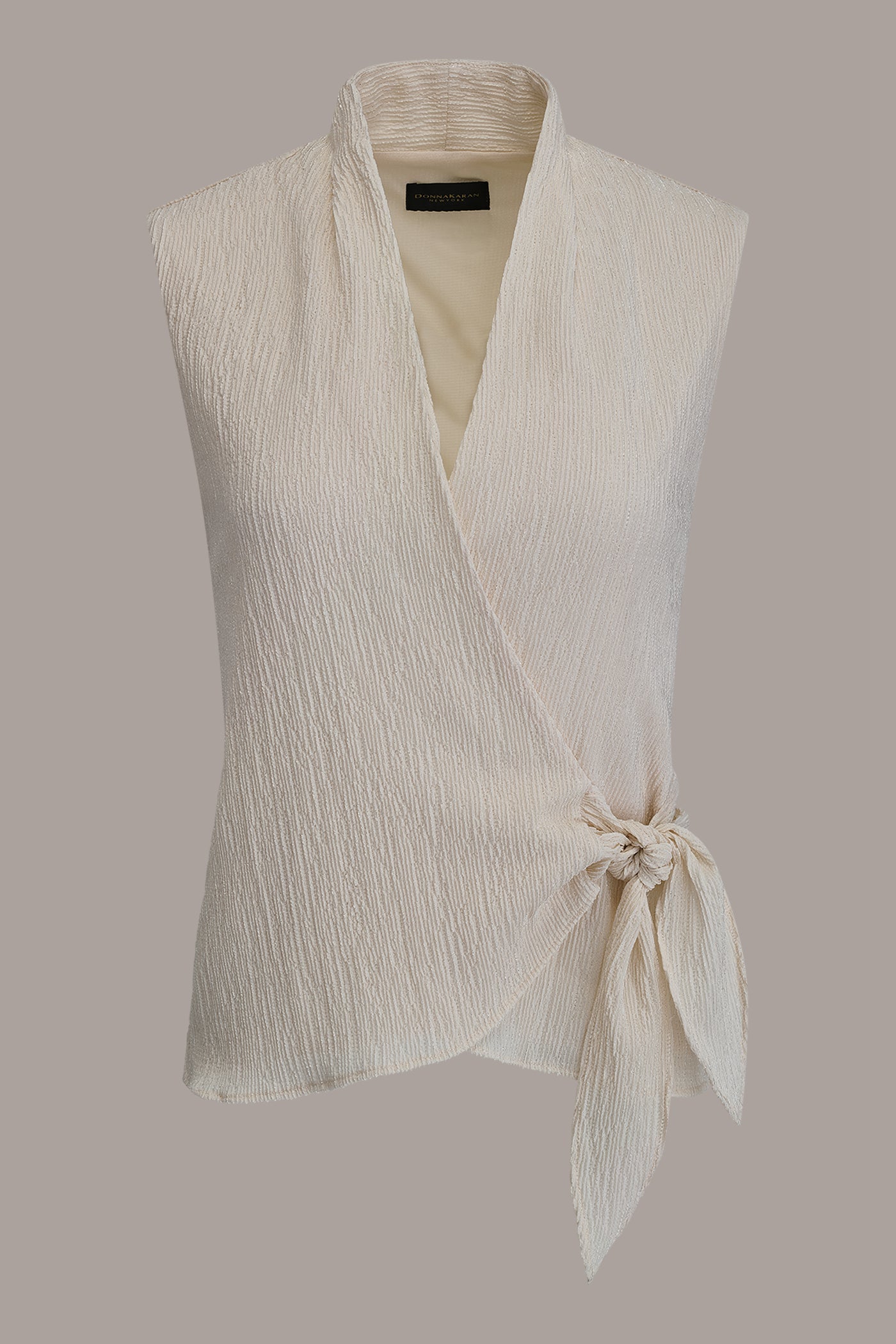 Donna Karan | WRAP-EFFECT CRINKLE TOP