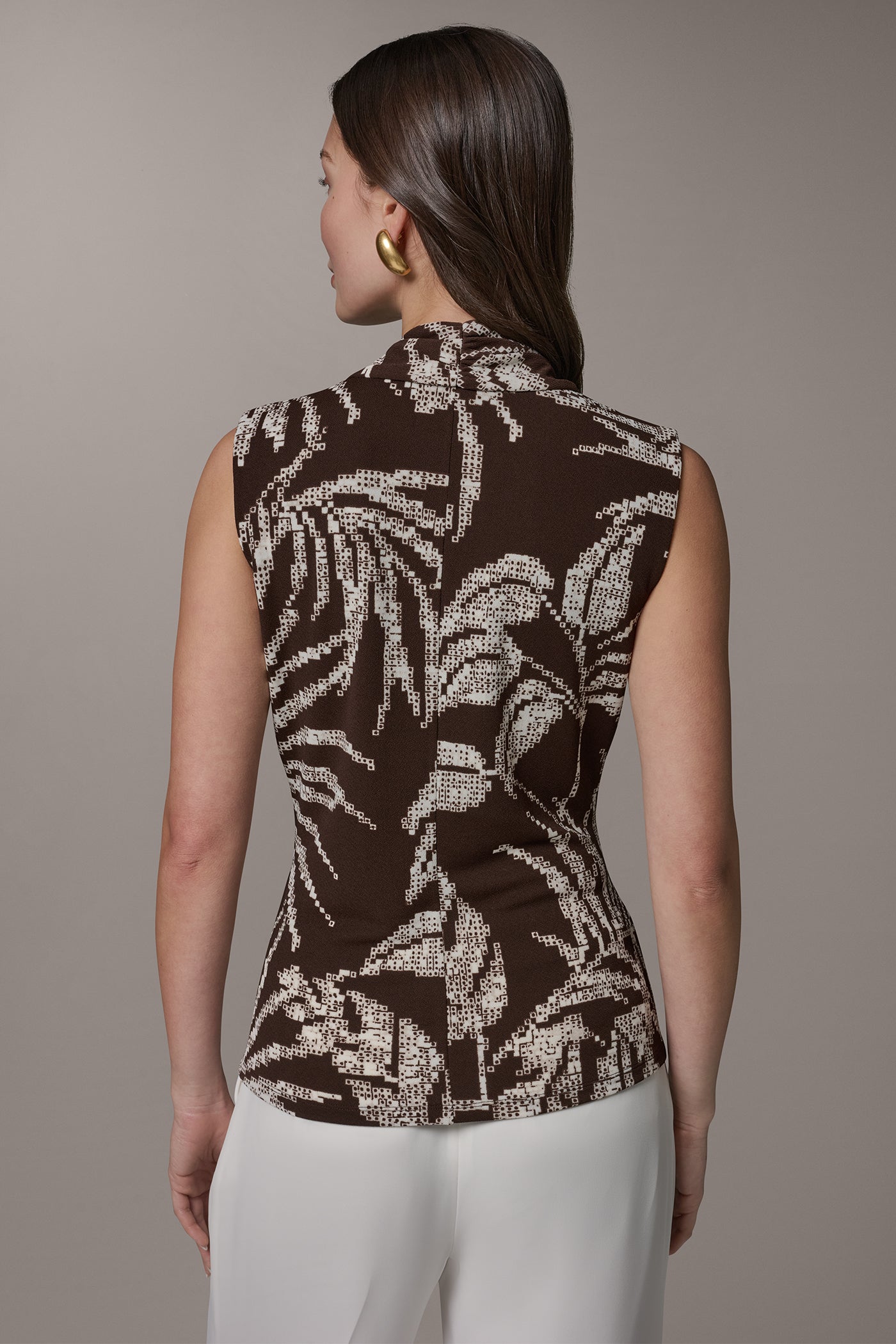 Donna Karan | FLORAL FAUX WRAP TOP