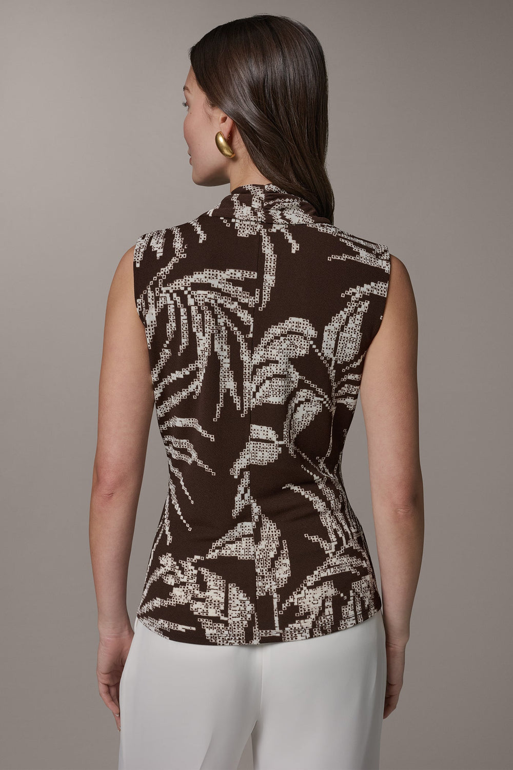 Donna Karan | FLORAL FAUX WRAP TOP