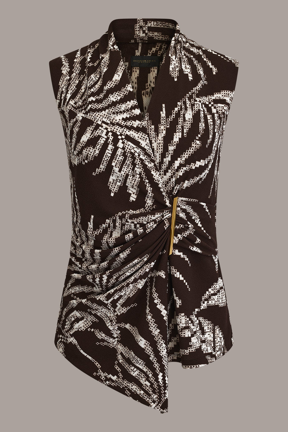 Donna Karan | FLORAL FAUX WRAP TOP