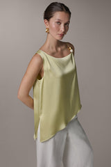 Donna Karan | SLEEVELESS ASYMMETRIC BEAD TANK