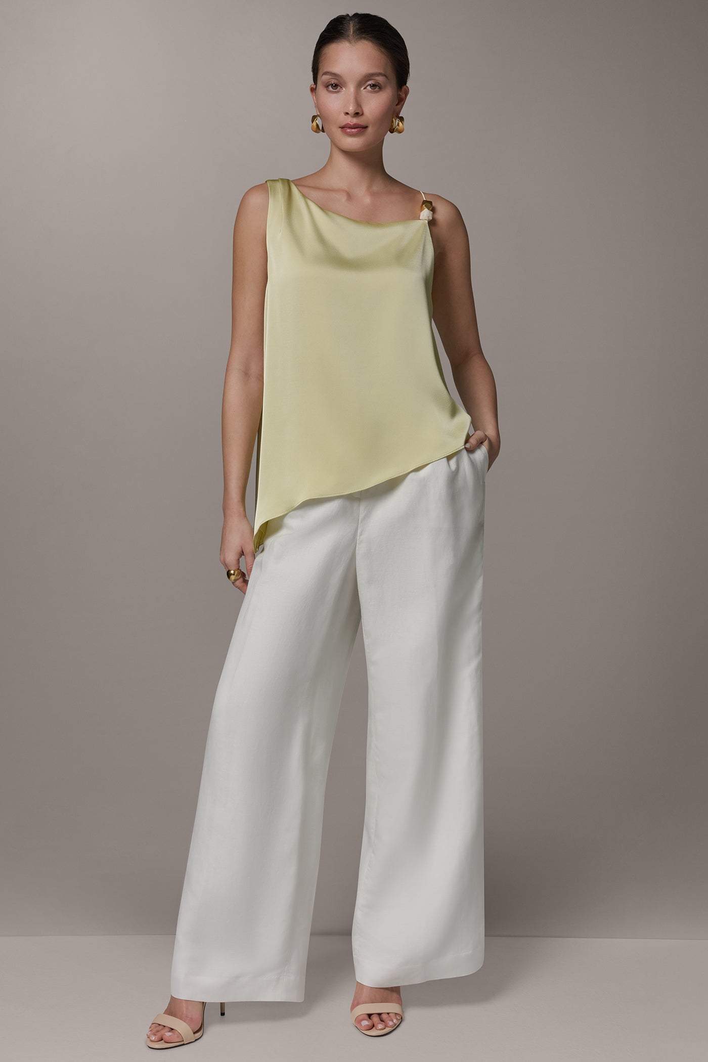 Donna Karan | SLEEVELESS ASYMMETRIC BEAD TANK