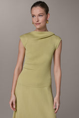 Donna Karan | SLEEVELESS ASYMMETRIC BOATNECK SWEATER