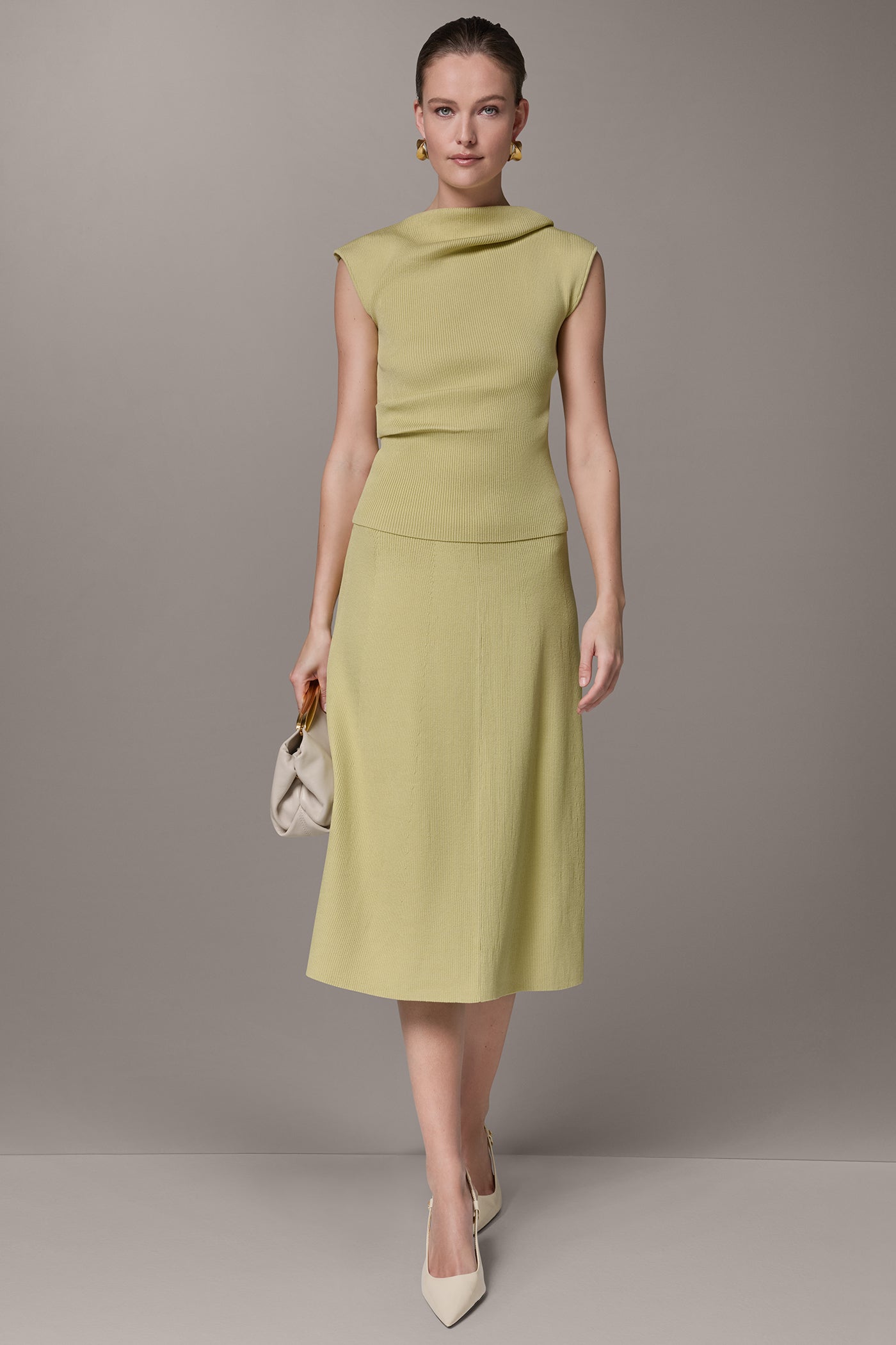 Donna Karan | SLEEVELESS ASYMMETRIC BOATNECK SWEATER