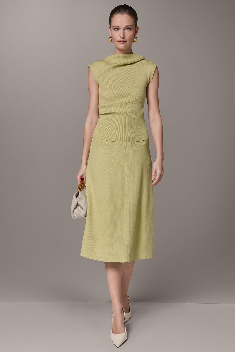 Donna Karan | SLEEVELESS ASYMMETRIC BOATNECK SWEATER