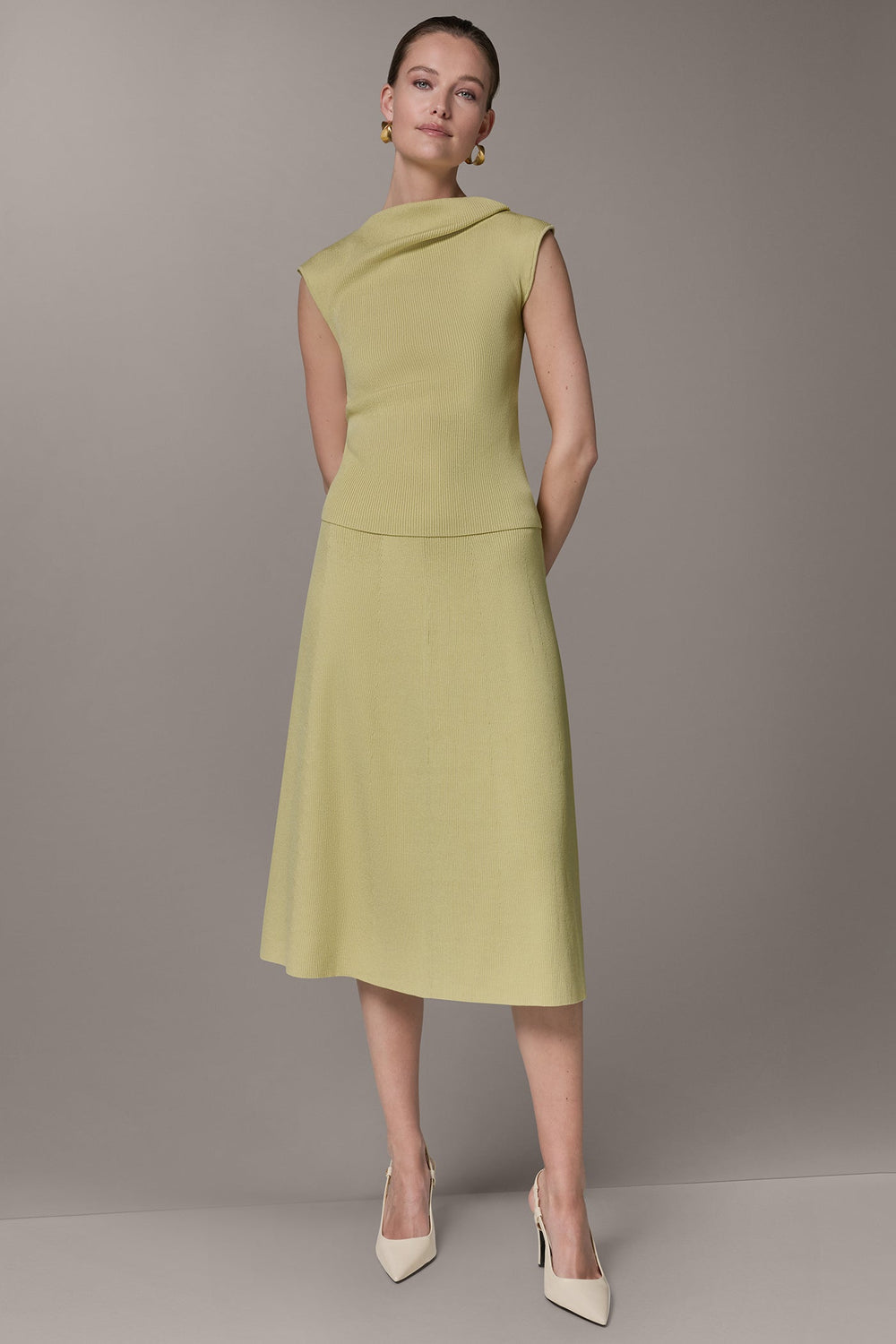 Donna Karan | SLEEVELESS ASYMMETRIC BOATNECK SWEATER