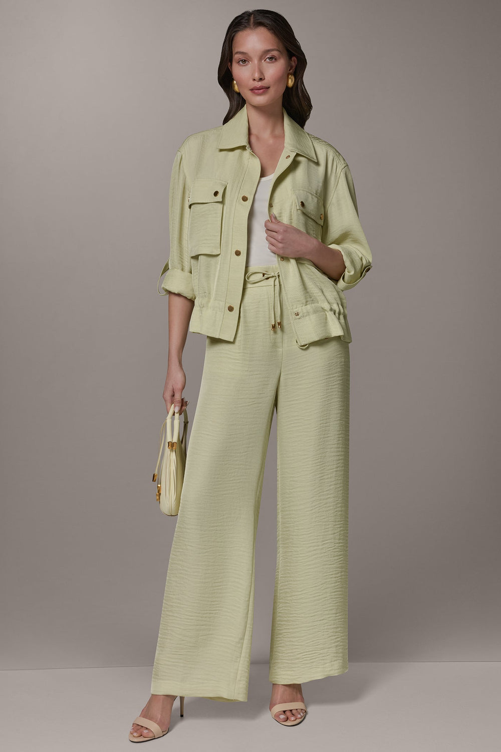 Donna Karan | LONG SLEEVE TIE WAIST SHIRT