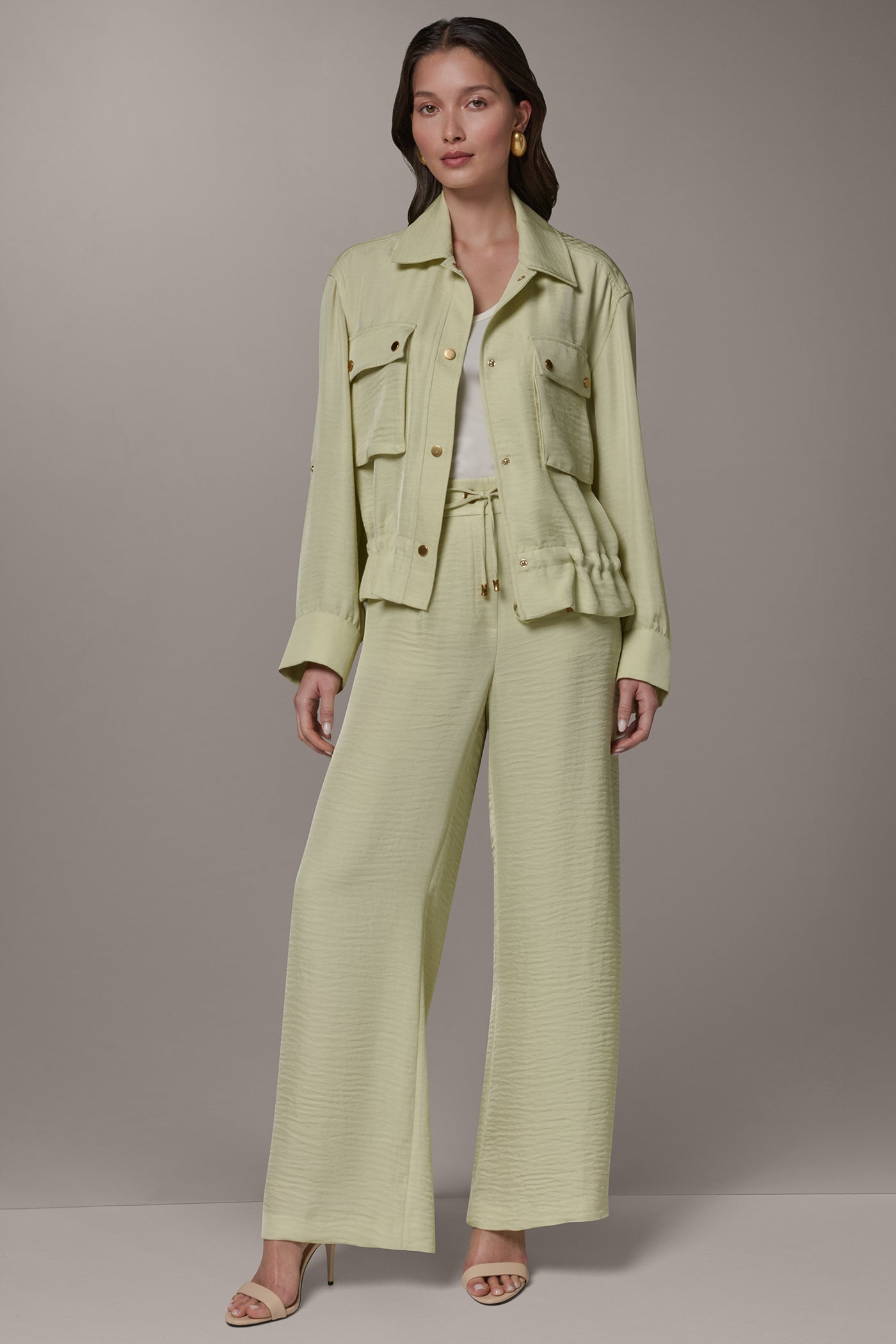 Donna Karan | LONG SLEEVE TIE WAIST SHIRT