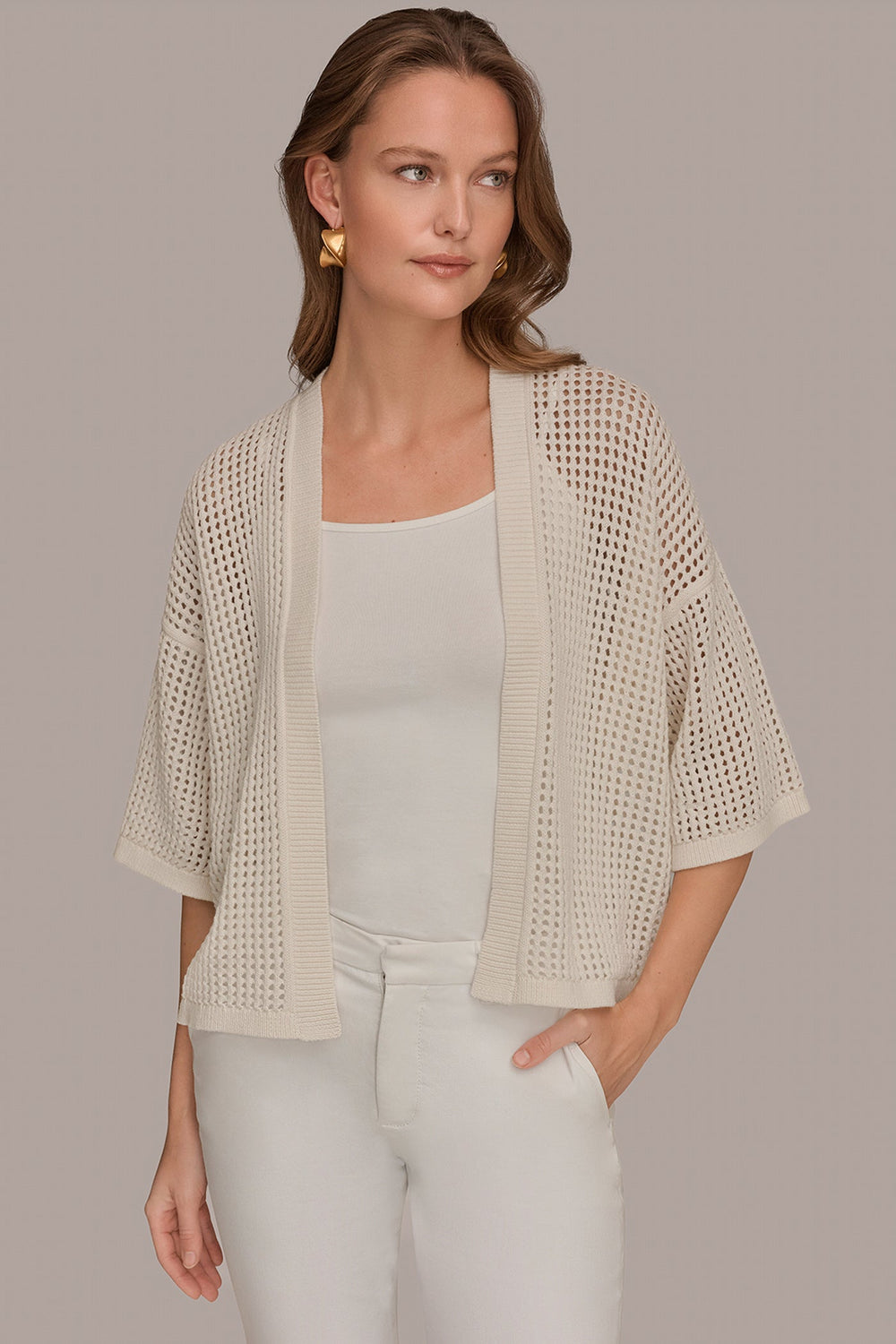 Donna Karan | OPEN STITCH CARDIGAN