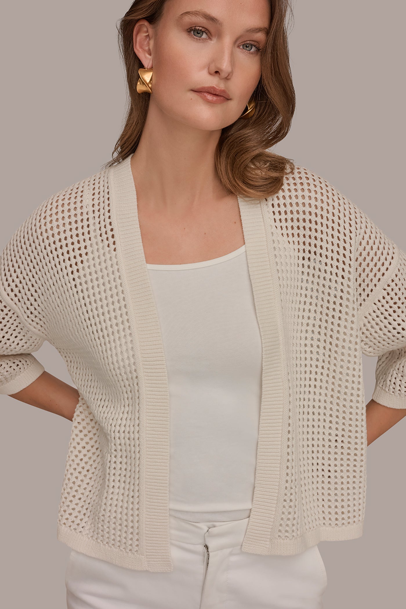Donna Karan | OPEN STITCH CARDIGAN