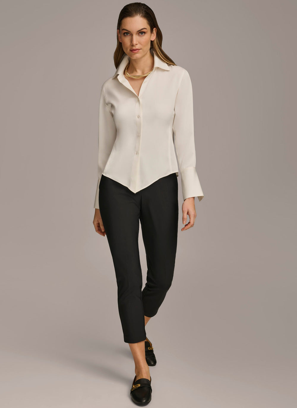 Donna Karan | COLLARED BUTTON DOWN BLOUSE