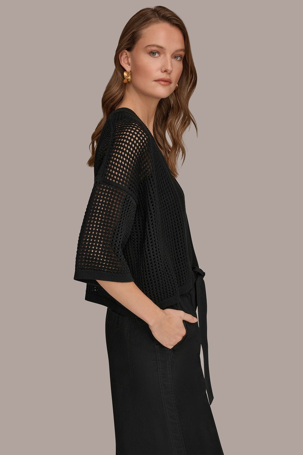 Donna Karan | OPEN STITCH CARDIGAN