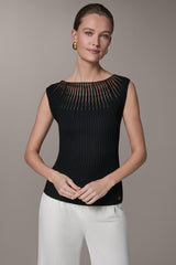 Donna Karan | RIBBED SLEEVLESS SWEATER