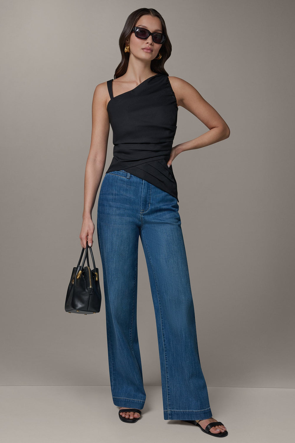 Donna Karan | SLEEVELESS ASYMMETRIC BLOUSE