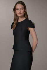 Donna Karan | SHORT SLEEVE PEPLUM TOP