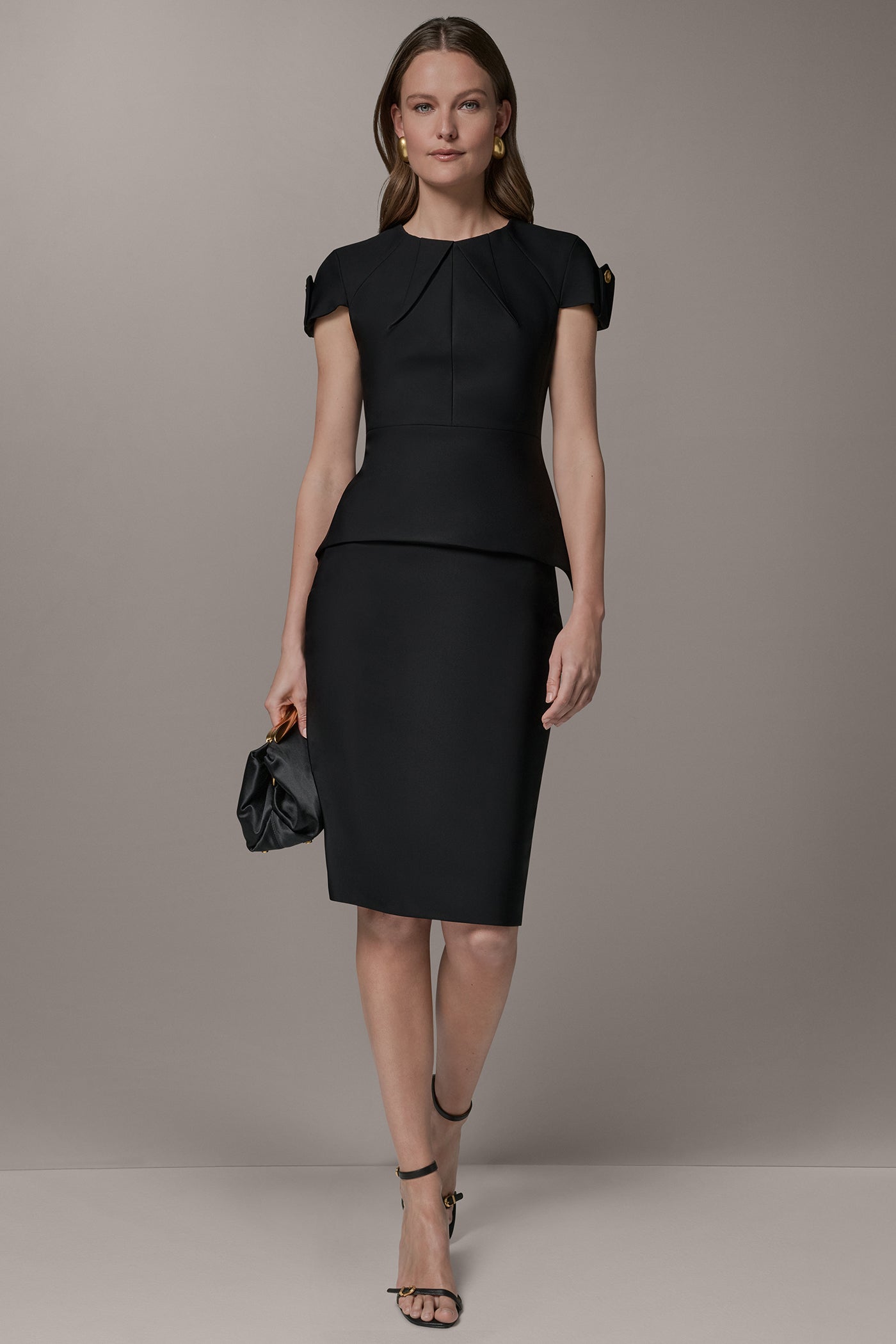 Donna Karan | SHORT SLEEVE PEPLUM TOP