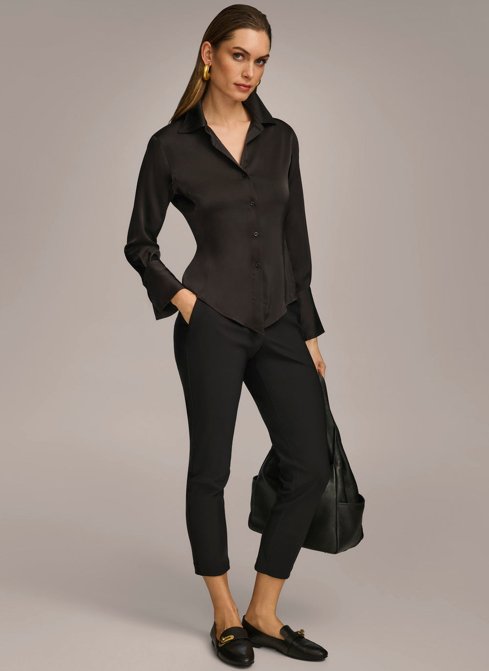 Donna Karan | COLLARED BUTTON DOWN BLOUSE