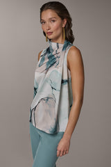 Donna Karan | DRAPE TWIST SHOULDER BLOUSE