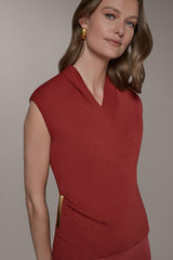 Donna Karan | V-NECK WRAP-EFFECT TOP