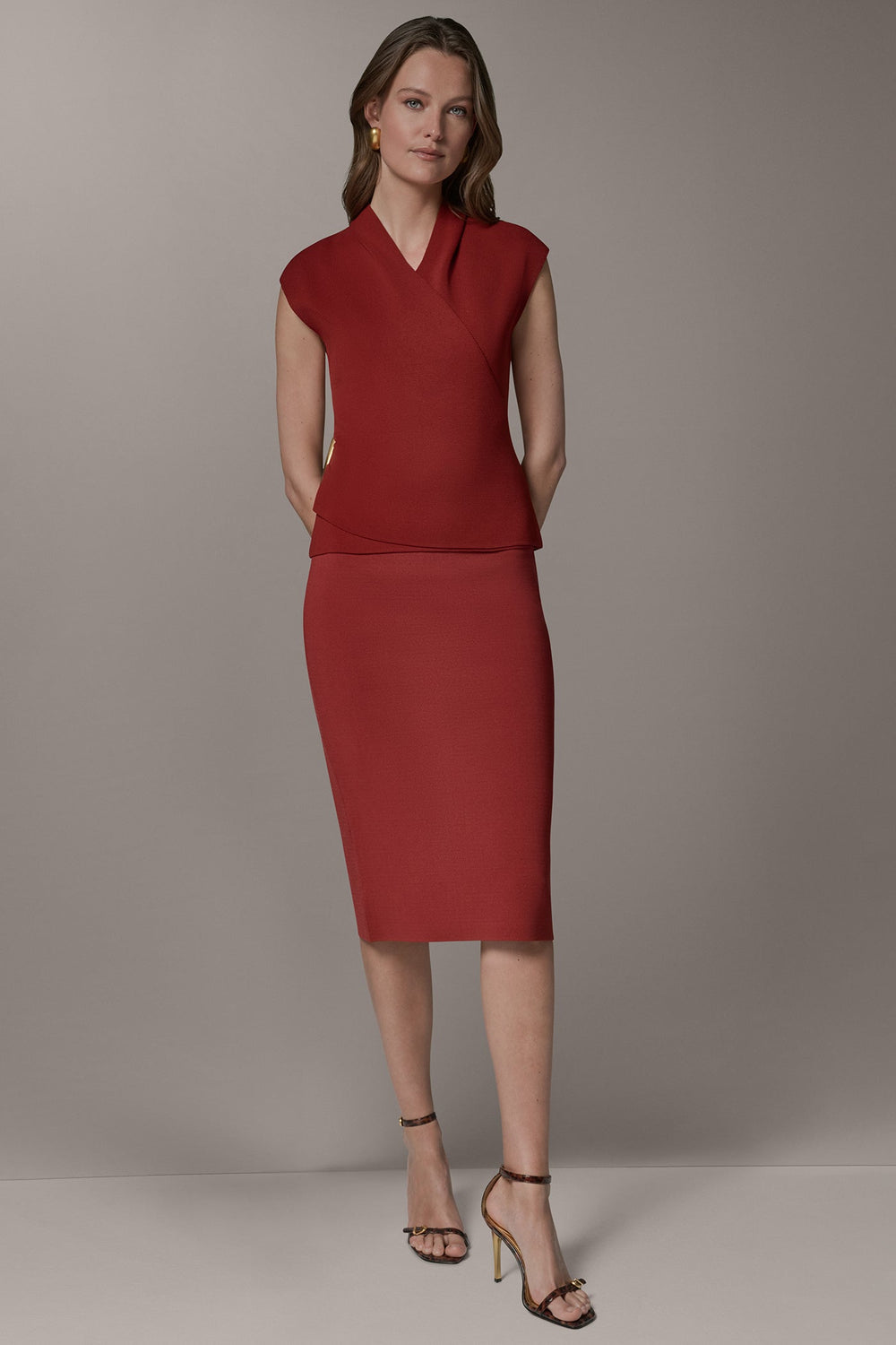 Donna Karan | V-NECK WRAP-EFFECT TOP