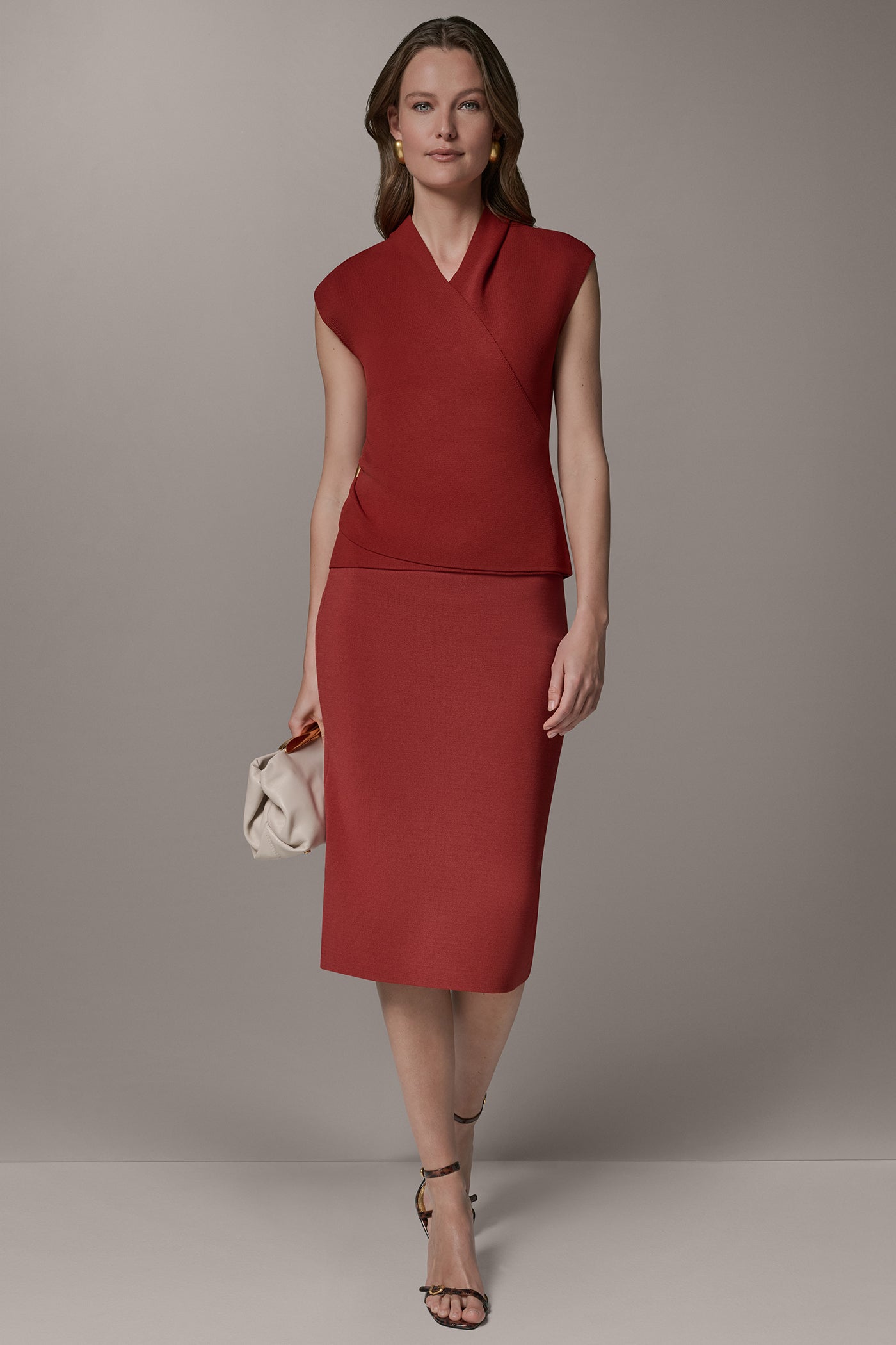Donna Karan | V-NECK WRAP-EFFECT TOP