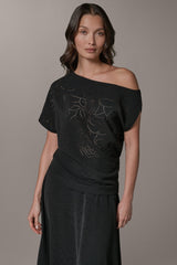Donna Karan | SLEEVELESS ASYMMETRIC LASER CUT TOP