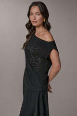 Donna Karan | SLEEVELESS ASYMMETRIC LASER CUT TOP