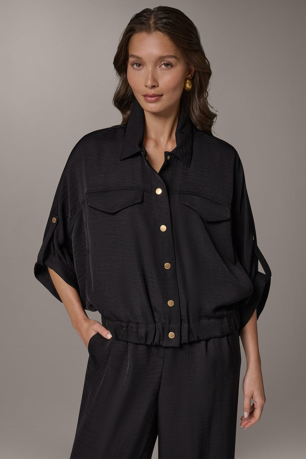 Donna Karan | CINCHED HEM SHIRT