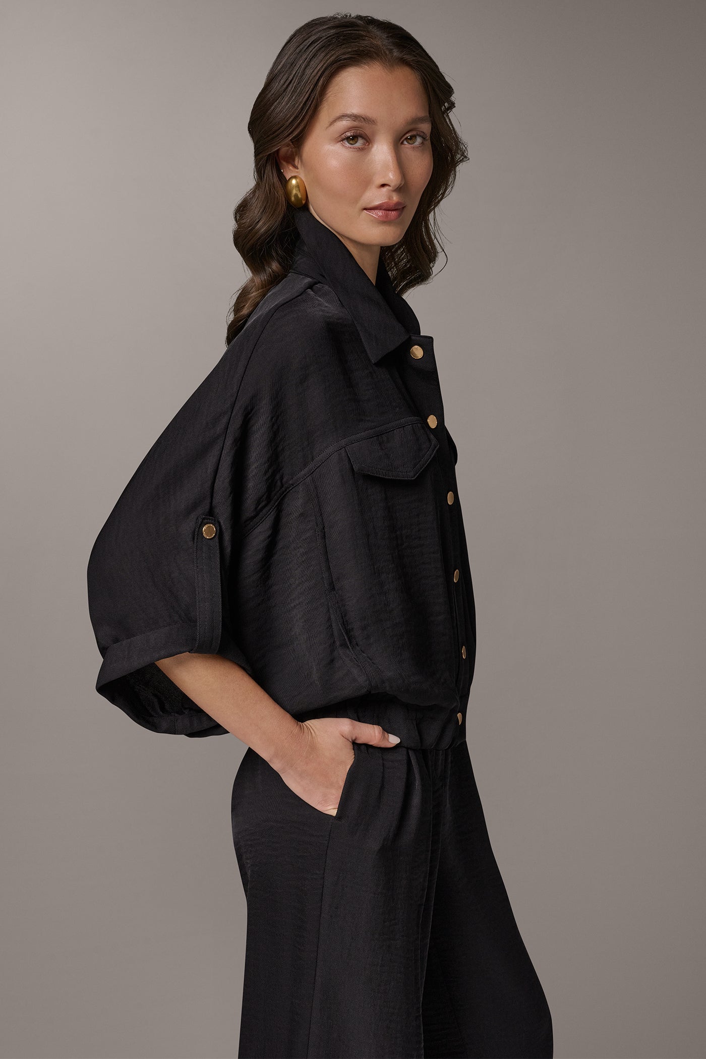 Donna Karan | CINCHED HEM SHIRT