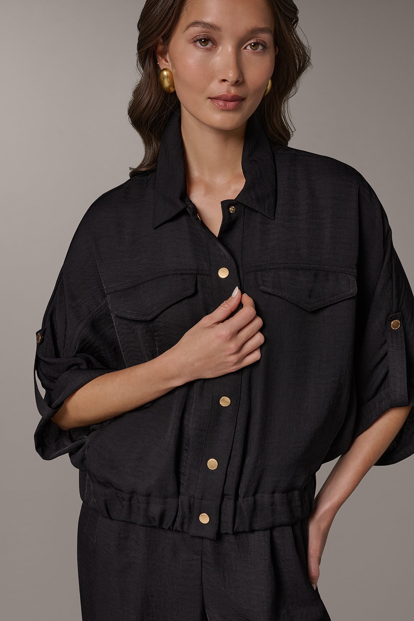 Donna Karan | CINCHED HEM SHIRT