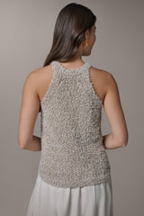 Donna Karan | SLEEVELESS HALTER SWEATER TANK