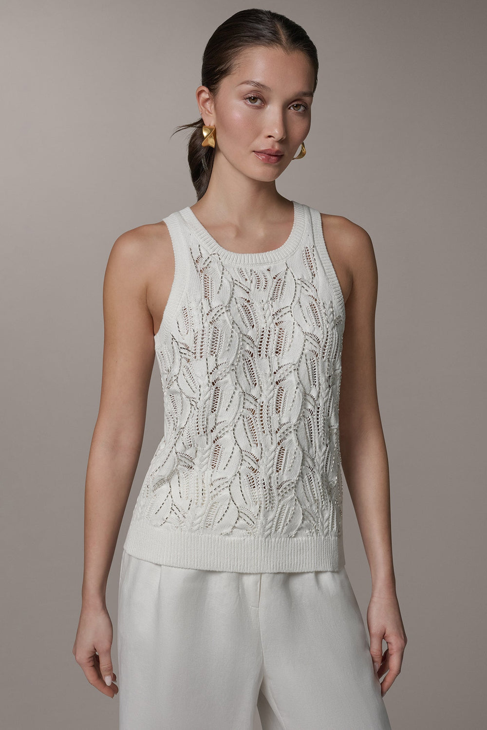Donna Karan | SLEEVELESS SEQUIN SWEATER TANK