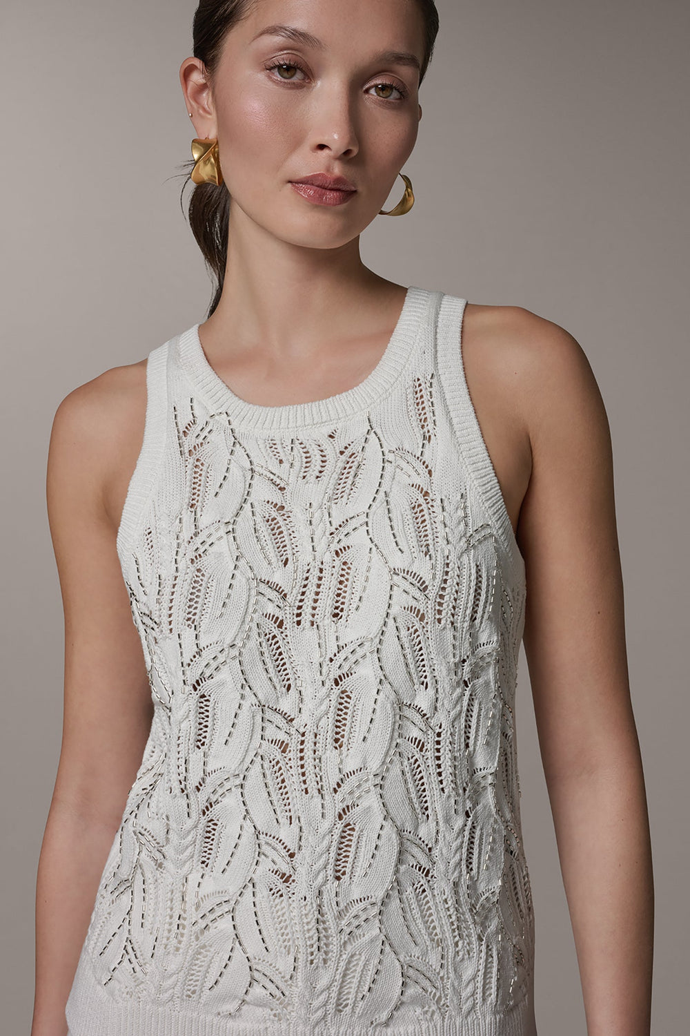 Donna Karan | SLEEVELESS SEQUIN SWEATER TANK