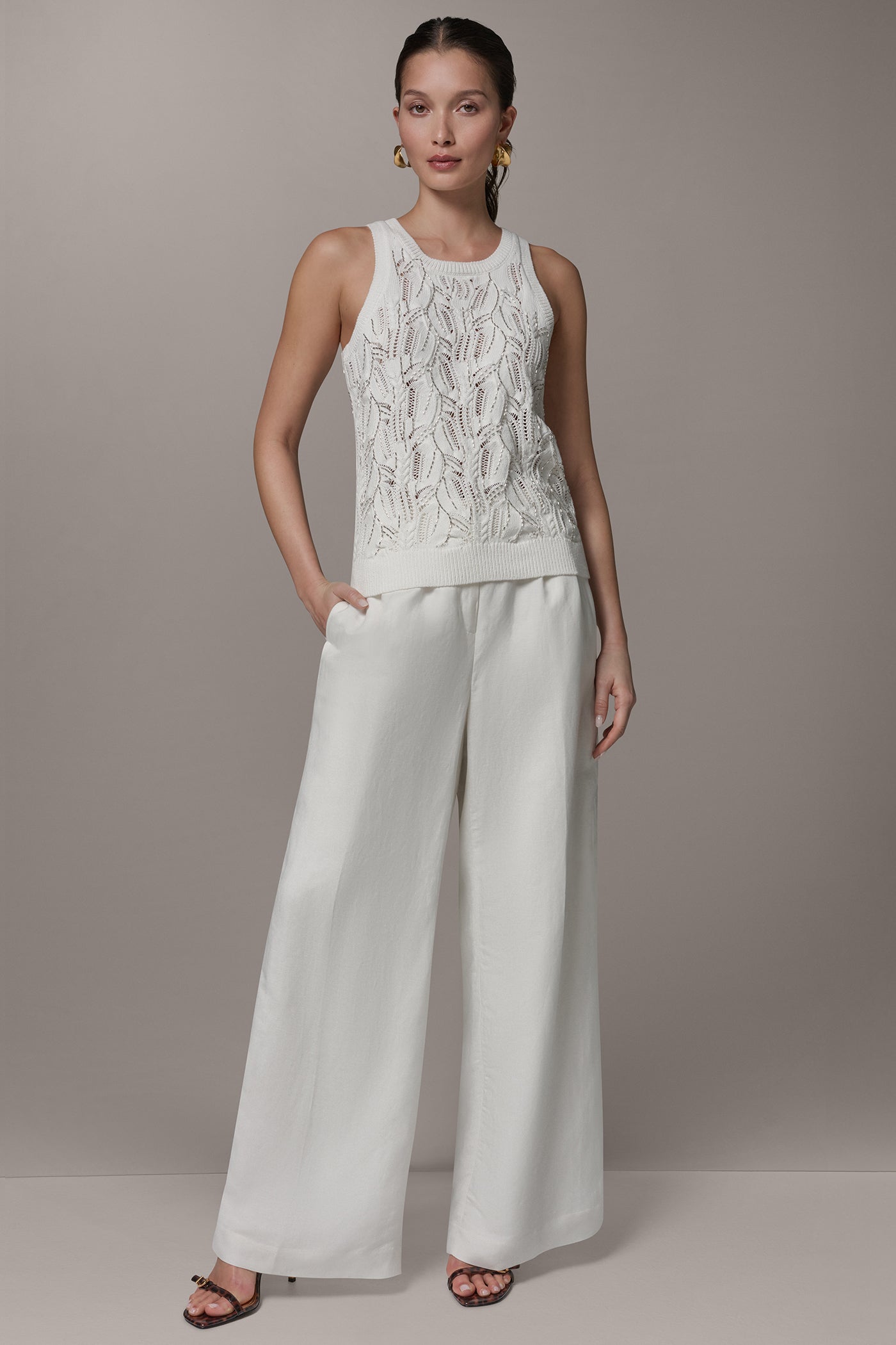 Donna Karan | SLEEVELESS SEQUIN SWEATER TANK