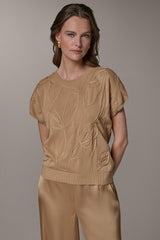 Donna Karan | SHORT SLEEVE GEOMETRIC SWEATER