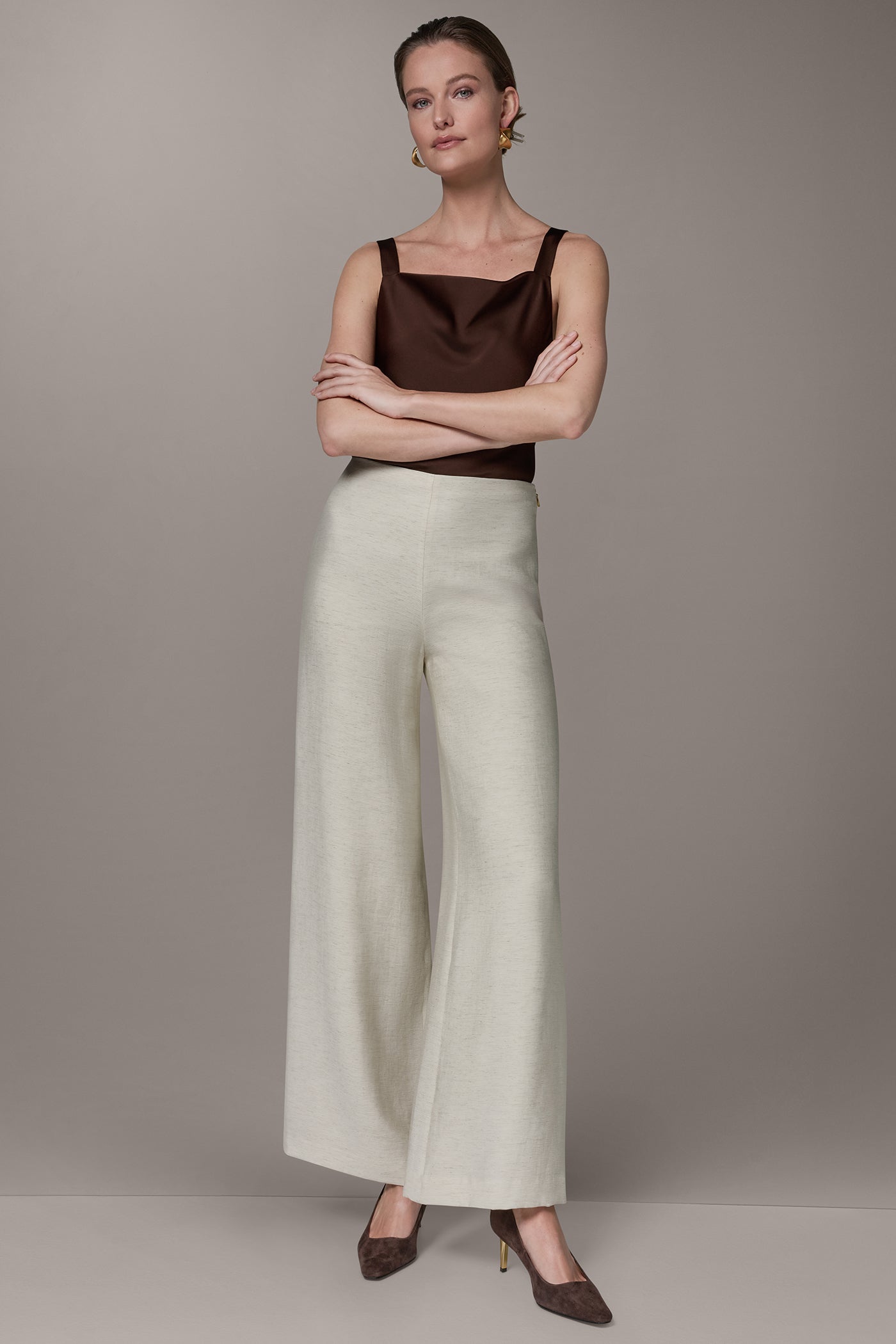 Donna Karan | EXTRA HIGH-RISE MÈLANGE WIDE-LEG PANT