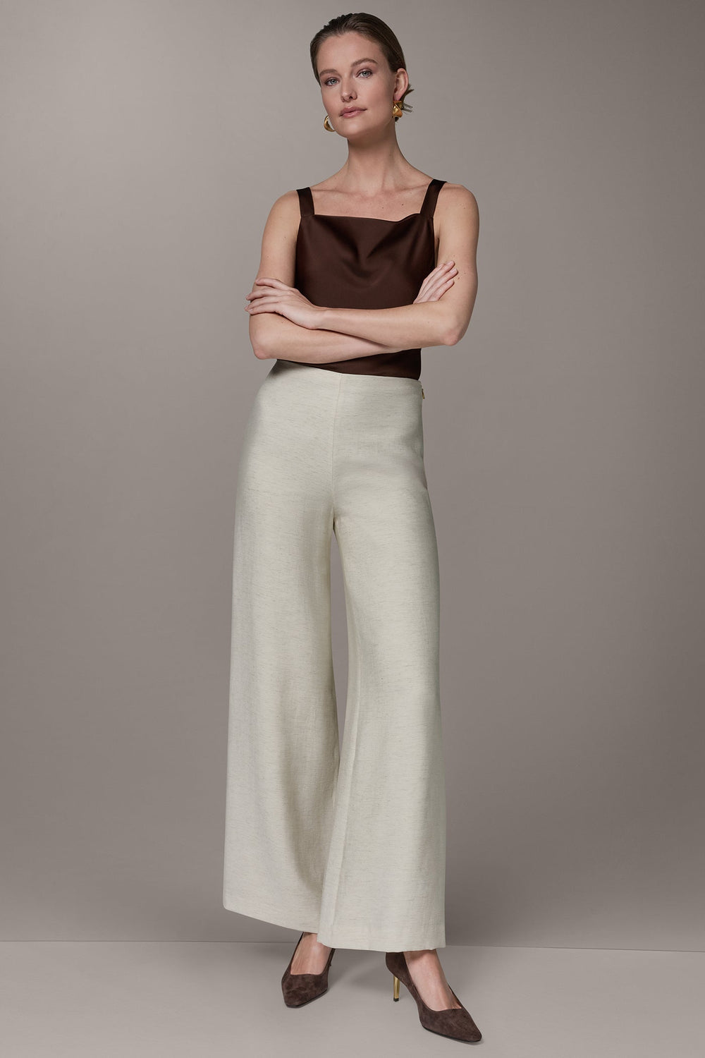 Donna Karan | EXTRA HIGH-RISE MÈLANGE WIDE-LEG PANT