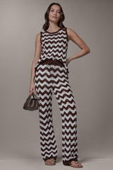 Donna Karan | HIGH-RISE POINTELLE STRIPE PULL ON PANT