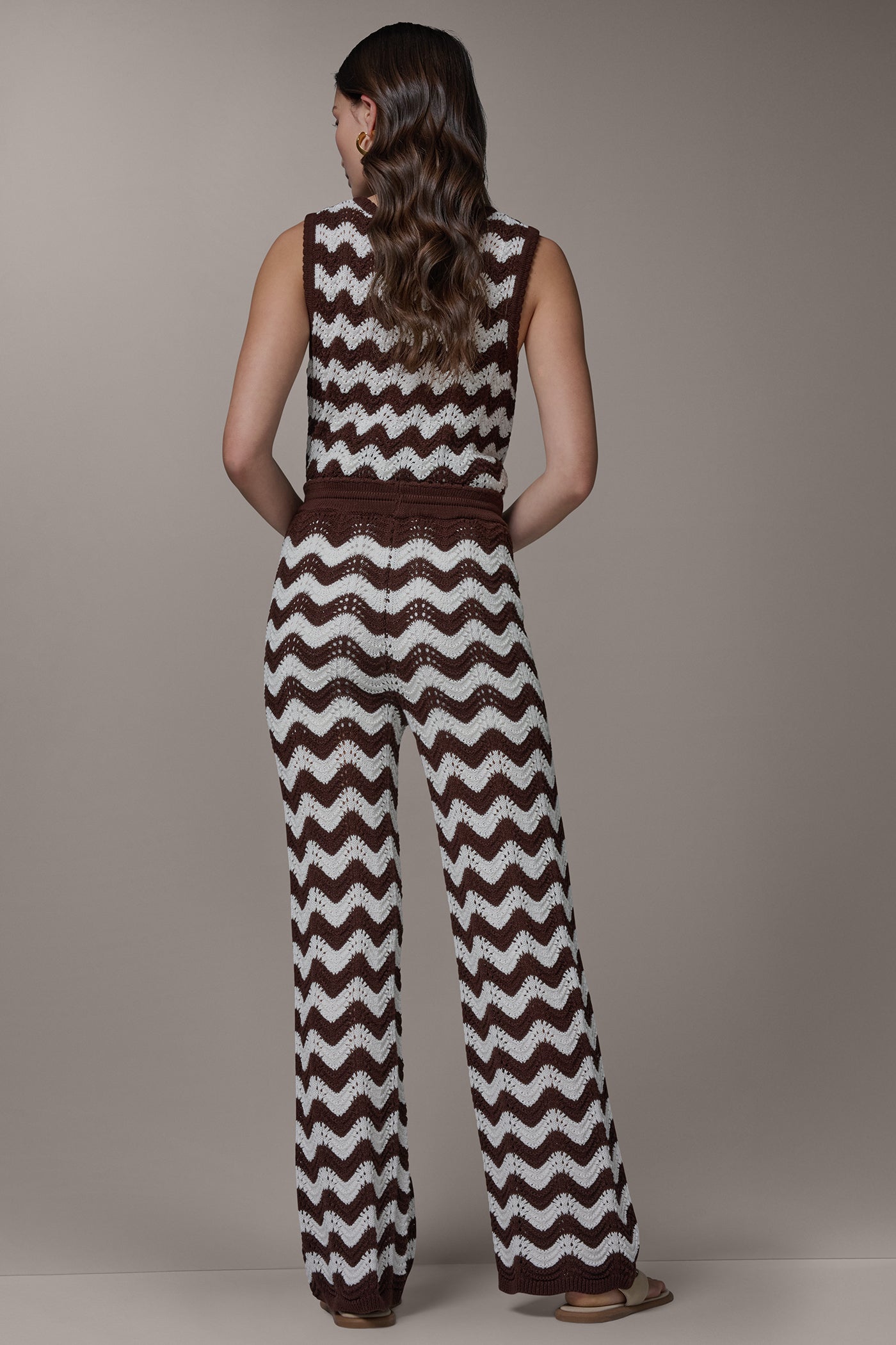 Donna Karan | HIGH-RISE POINTELLE STRIPE PULL ON PANT
