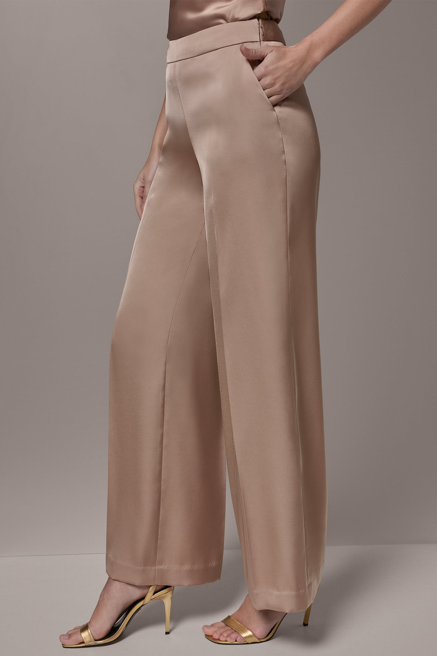 Donna Karan | SATIN EXTRA HIGH-RISE WIDE-LEG SUIT PANT