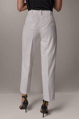 Donna Karan | MID-RISE SEQUIN EMBROIDERED STRAIGHT ANKLE PANT