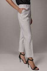 Donna Karan | MID-RISE SEQUIN EMBROIDERED STRAIGHT ANKLE PANT