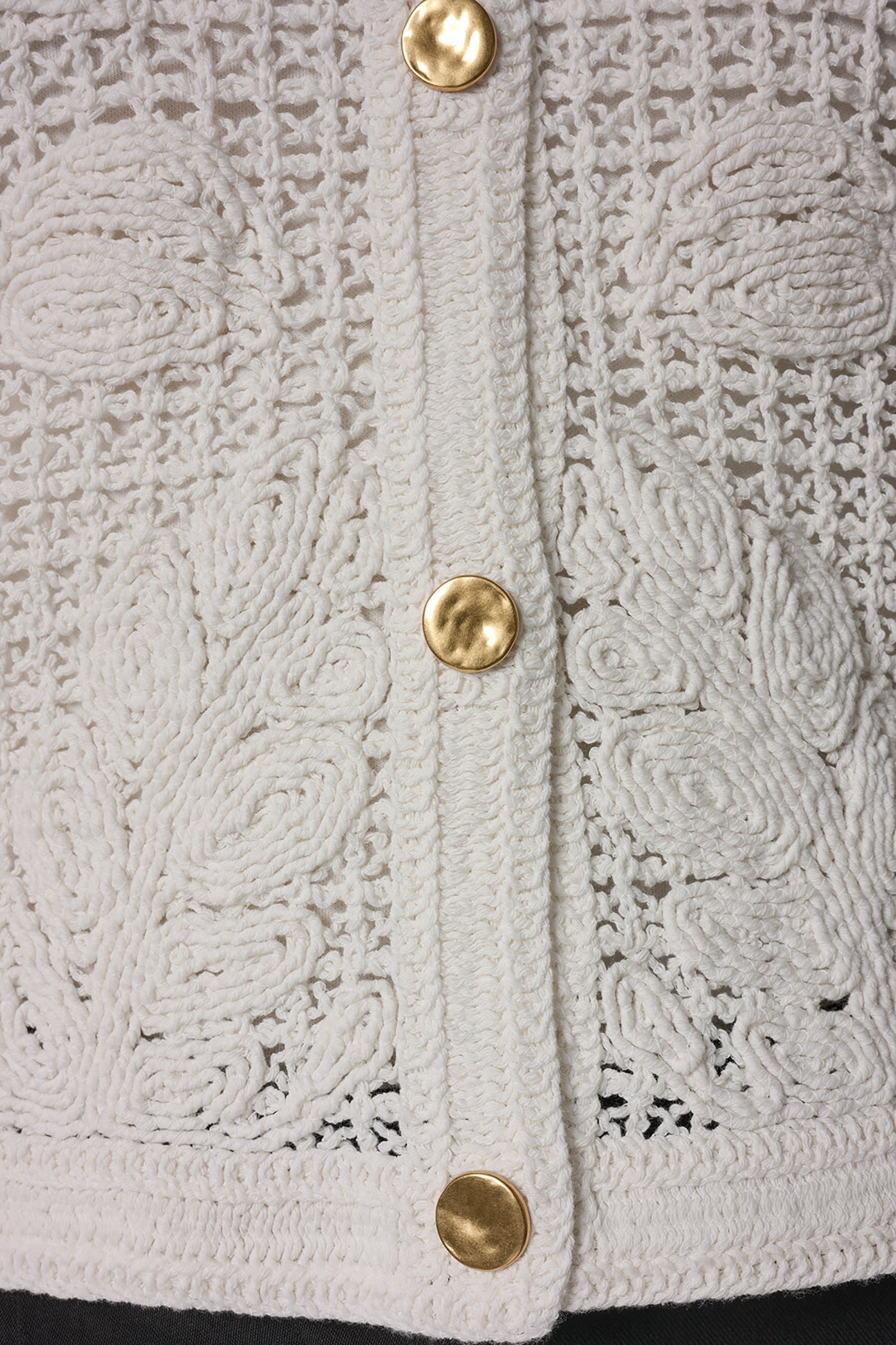 Donna Karan | BELL SLEEVE FLORAL CROCHET JACKET