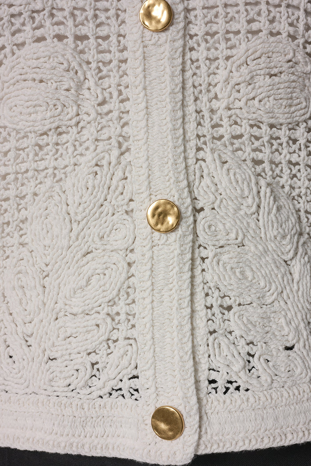 Donna Karan | BELL SLEEVE FLORAL CROCHET JACKET